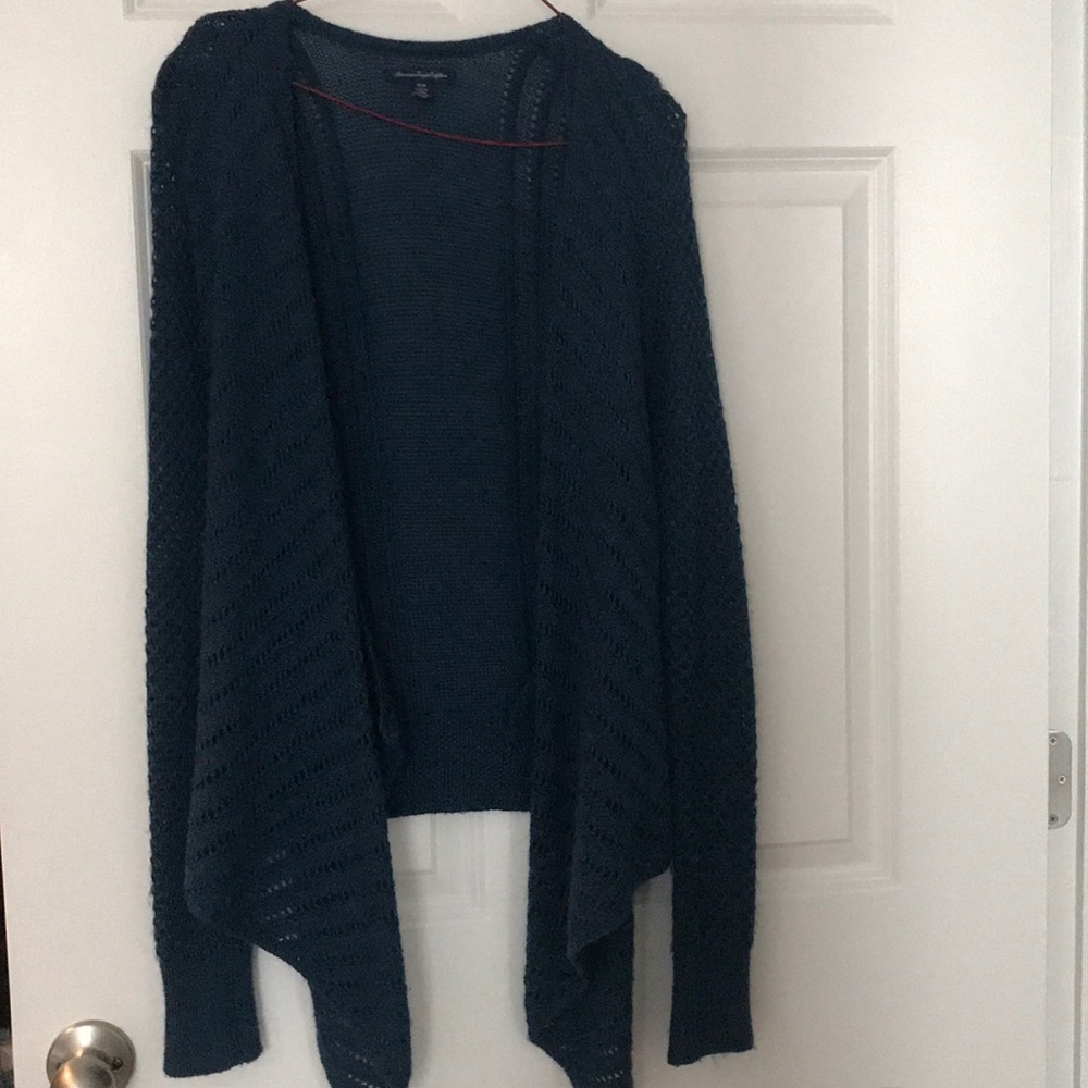 Blue knit cardigan